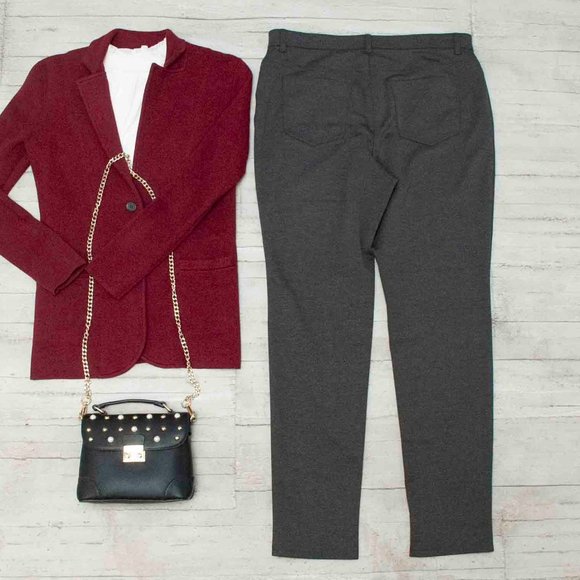 Chico's So Slimming Gray Ponte Straight Leg Pants size 10 - Picture 4 of 7